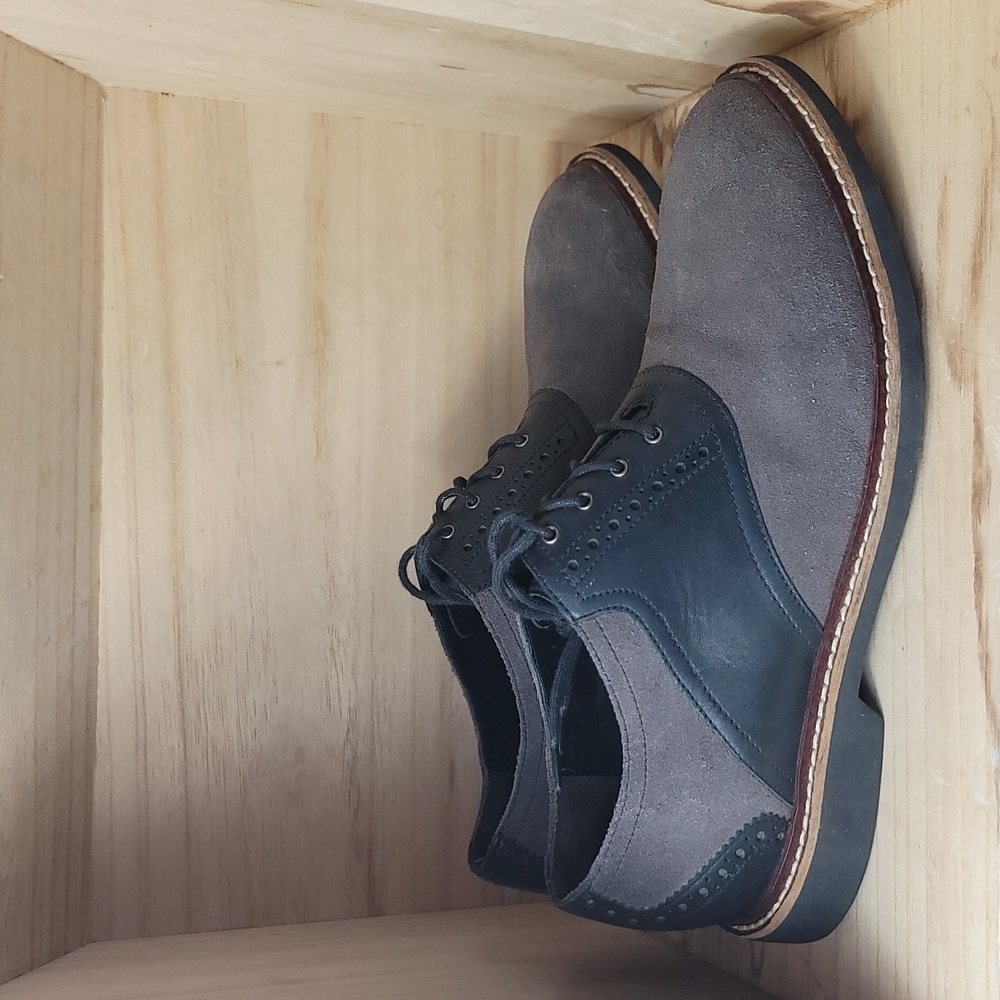 Cole Haan Mens Gray Oxford Shoes - Picture 3 of 10